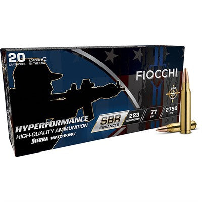 Fiocchi Ammunition 223 Remington 77 Grain Hollow Point Boat Tail 20 Count
