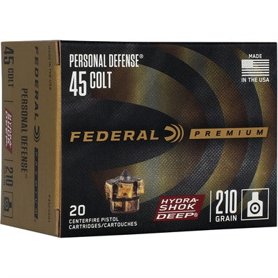 Federal Ammunition 45 Colt (Long Colt) 210 Grain Jacketed Hollow Point 20 Count