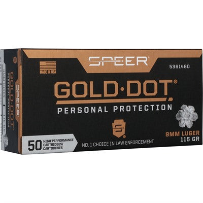 Speer Ammunition 9mm Luger 115 Grain Bonded Hollow Point 50 Count