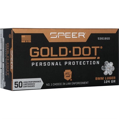 Speer Ammunition 9mm Luger 124 Grain Bonded Hollow Point 50 Count