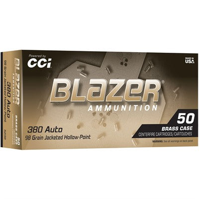CCI Ammunition 380 ACP 98 Grain Jacketed Hollow Point 50 Count