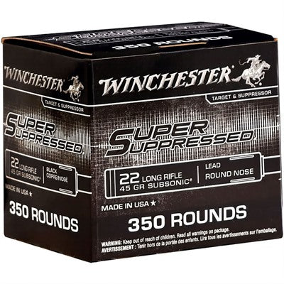 Winchester Ammunition 22 Long Rifle 45 Grain Lead Round Nose 350 Count