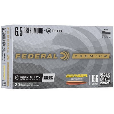 Federal Ammunition 6.5 Creedmoor 156 Grain Boat Tail Hollow Point 20 Count