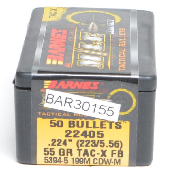 Barnes .224 / 22 55 Grain Tactical X Flat Base Bullet (50)
