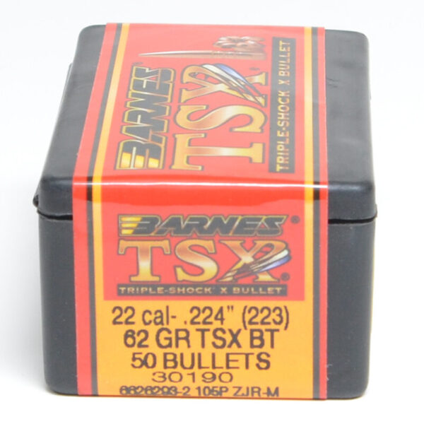 Barnes .224 / 22 62 Grain Triple-Shock X Boat Tail Bullet (50)