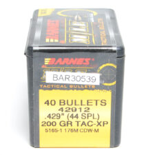 Barnes .429 / 44 200 Grain Tactical X Pistol Bullet (40)