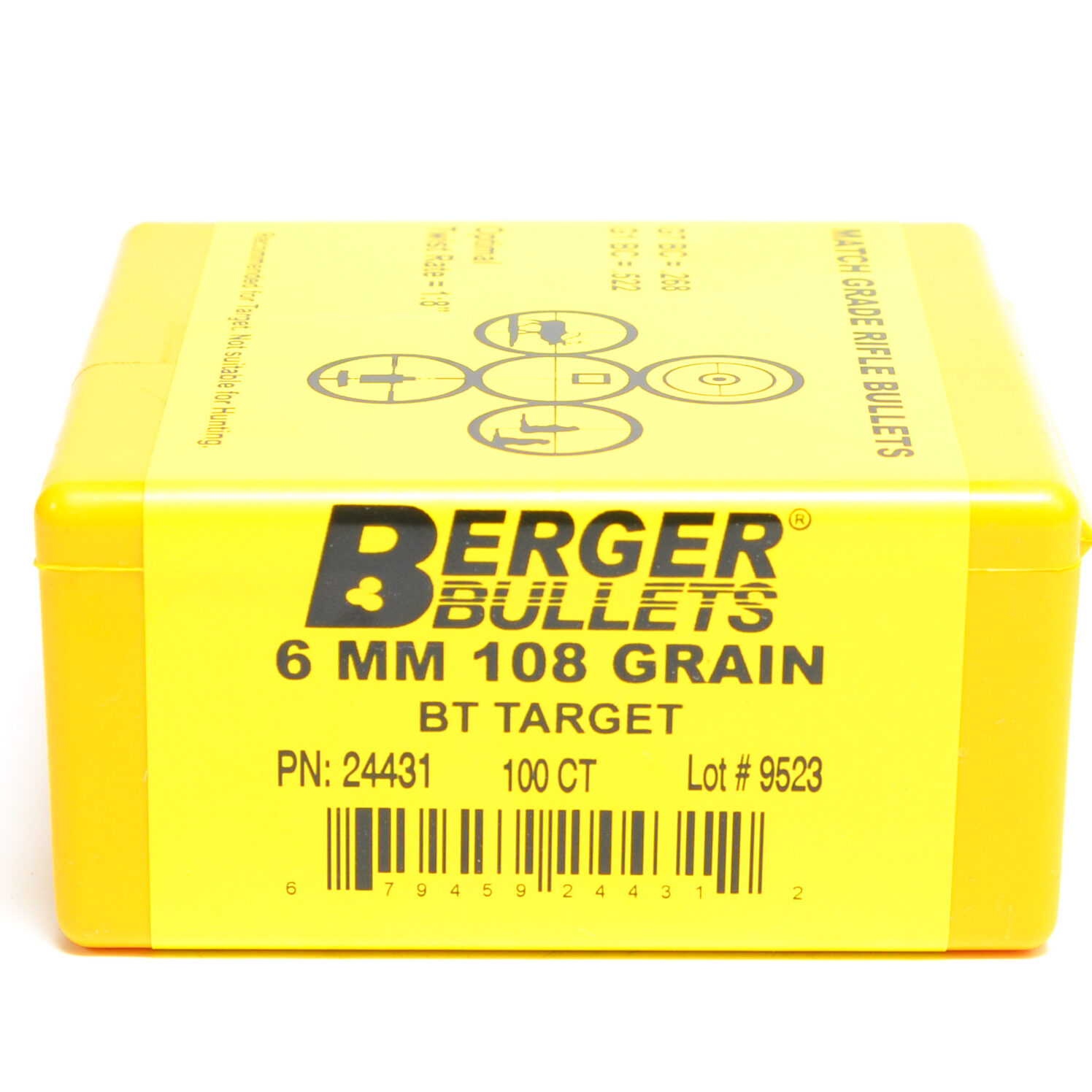 Berger 243 Diameter 108 Grain Boat Tail Hollow Point Target Bullets