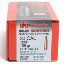 Hornady .308 / 30 168 Grain ELD-M (Extremely Low Drag Match) (100)