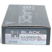 Hornady Ammo 6.5 Grainendel 123 Grain ELD-M (Extremly Low Drag) Match Black (20)