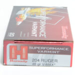 Hornady Superformance Ammunition 204 Ruger 40 Grain V-Max Polymer Tipped Box of 20