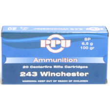 Prvi Partizan Ammunition 243 Winchester 100 Grain Jacketed Soft Point Box of 20