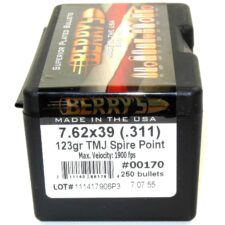 Berrys .311 / 7.62X39 123 Grain Total Metal Jacket Spire Point (250)