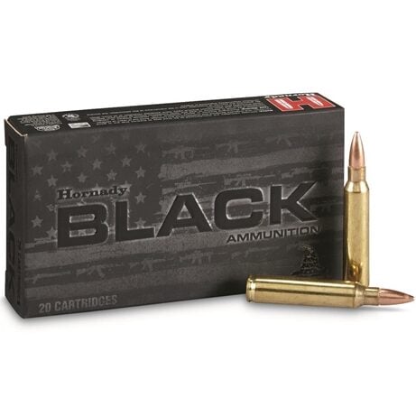 Hornady Ammo 223 Rem 75 Grain Hollow Point Boat Tail Match Black (20)