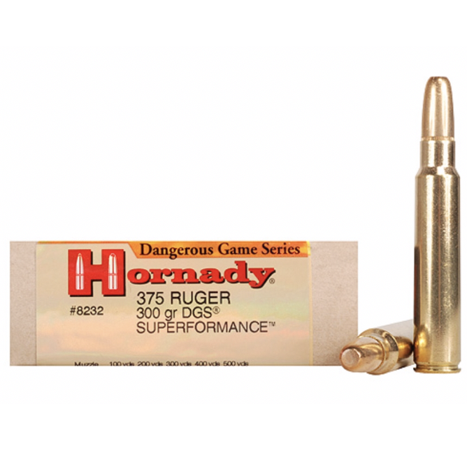 Hornady 375 Ruger 300 Grain DGS (Dangerous Game Solid) Ammunition (20 Rounds)