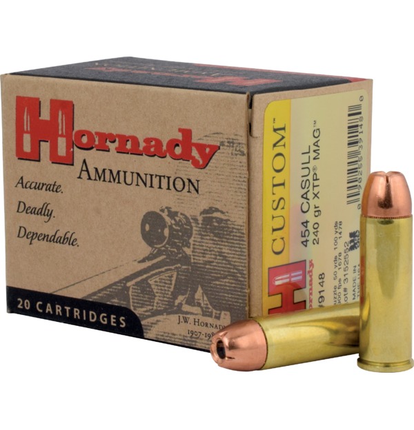 Hornady Custom Ammunition 454 Casull 240 Grain XTP Jacketed Hollow Point Box of 20