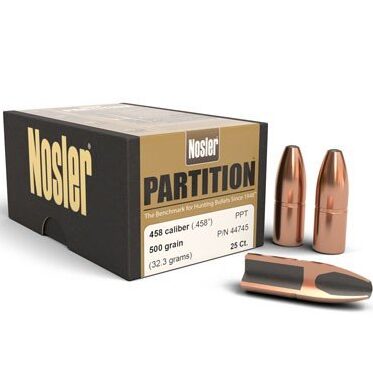 Nosler .458 / 45 500 Grain Spitzer Partition (25)