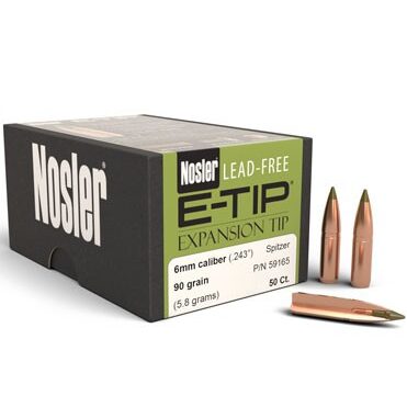 Nosler .243 / 6mm 90 Grain E-Tip (Lead Free) (50)