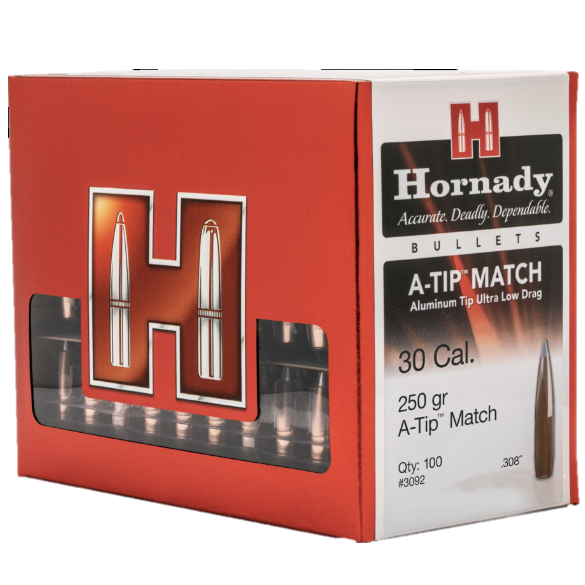 Hornady .308 / 30 250 Grain A-Tip Match (Aluminum Tip) (100)