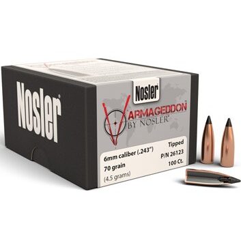 Nosler .243 / 6mm 70 Grain Varmageddon Flat Base Tipped (100)