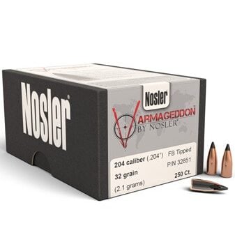 Nosler .204 / 20 32 Grain Varmageddon Flat Base Tipped (100)