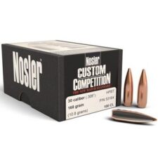 Nosler .308 / 30 168 Grain Hollow Point Boat Tail Custom Competition (100)
