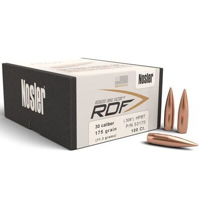 Nosler .308 / 30 175 Grain Hollow Point Boat Tail RDF (Reduced Drag Factor) (100)