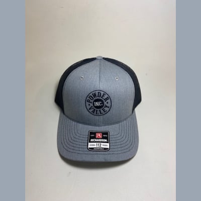 Powder Valley Hat Black Trucker Hat White Stitching