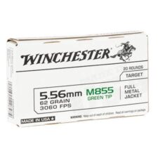 Winchester Ammunition 5.56 NATO M855 62 Gr Green Tip FMJ - 20 Rounds