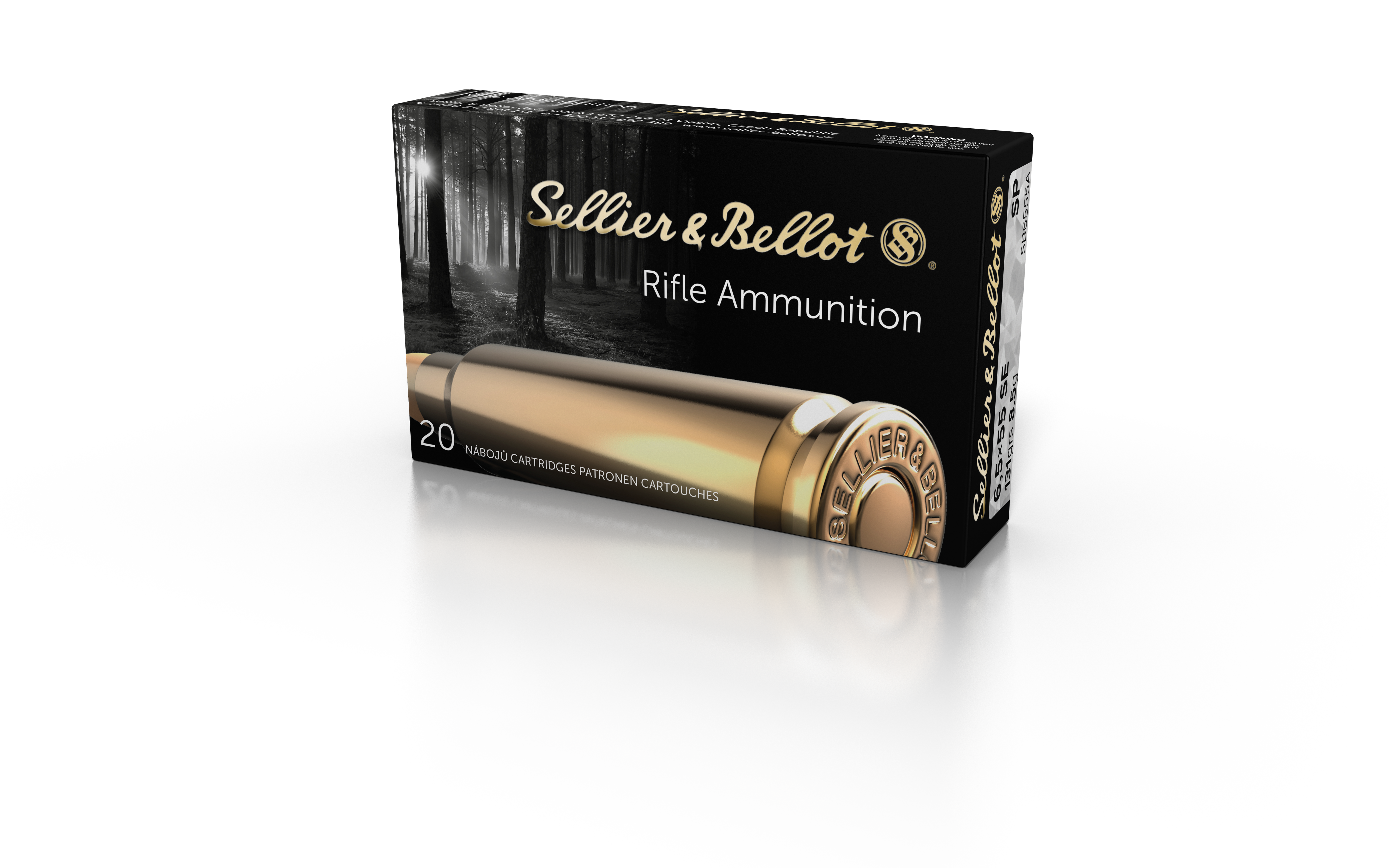 Sellier & Bellot Ammunition 6.5x55mm Swedish Mauser 131 Grain Jacketed Soft Point Box of 20