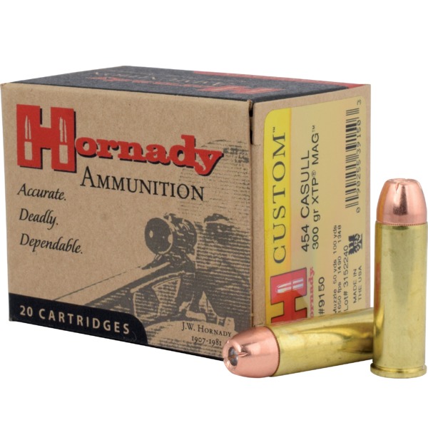 Hornady Custom Ammunition 454 Casull 300 Grain XTP Jacketed Hollow Point Box of 20