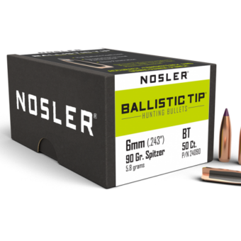 Nosler .243 Diameter 90 Grain Polymer Tip Ballistic Tip 50 Count Bullets