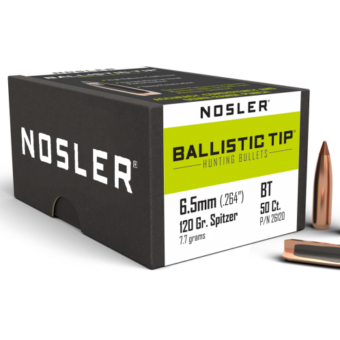 Nosler .264 Diameter 120 Grain Polymer Tip Ballistic Tip 50 Count Bullets