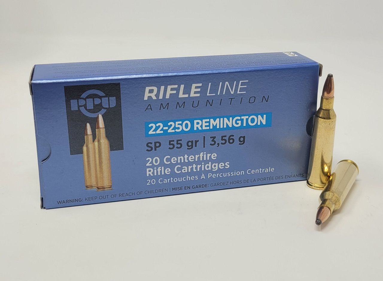 Prvi Partizan Ammunition 22-250 Remington 55 Grain Jacketed Soft Point Box of 20