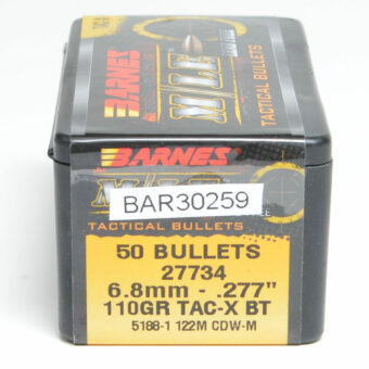 Barnes .277 Diameter 110 Grain Boat Tail Hollow Point Tactical 50 Count Bullets