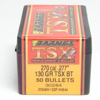 Barnes .277 Diameter 130 Grain Solid Hollow Point TSX 50 Count Bullets