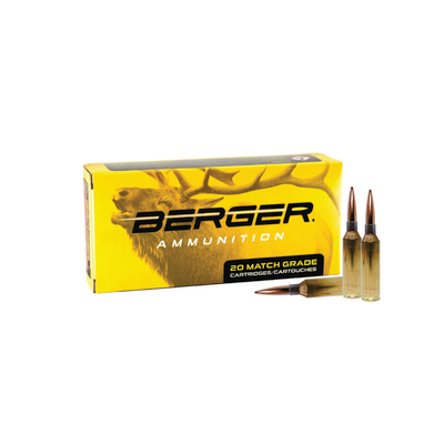 Berger Match Grade Ammunition 6.5 PRC 156 Grain Elite Hunter Boat Tail Hollow Point 20 Count
