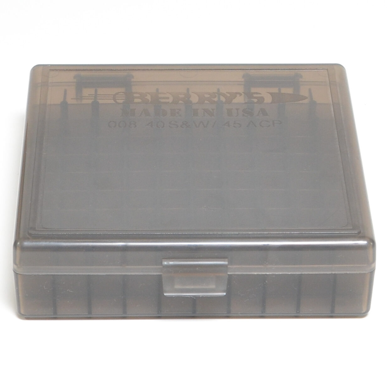Berrys Ammo Box 10mm/45Acp Snap Hinged 100 Smoke 50/Cs