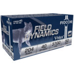 Fiocchi Field Dynamics Ammunition 204 Ruger 40 Grain V-Max Polymer Tip Box of 50