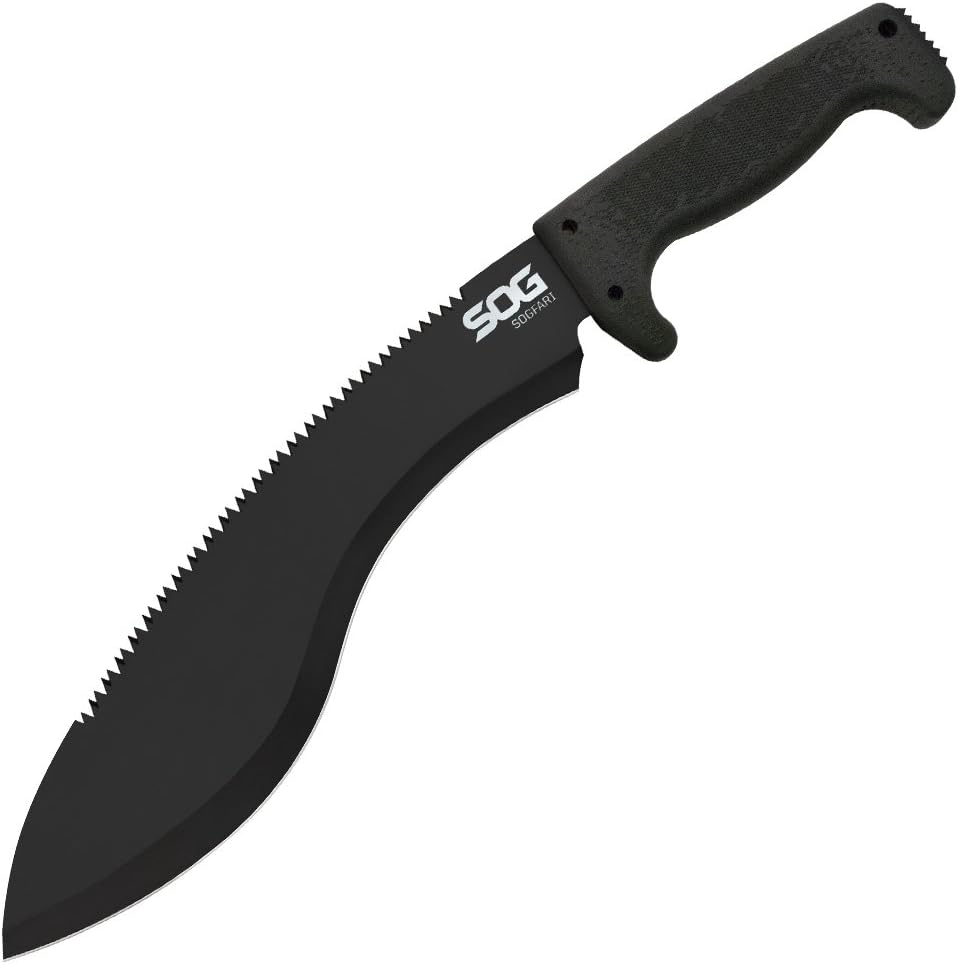 SOG SOGFari Kukri Machete 12" Kukri Plain Edge with Serrated Spine