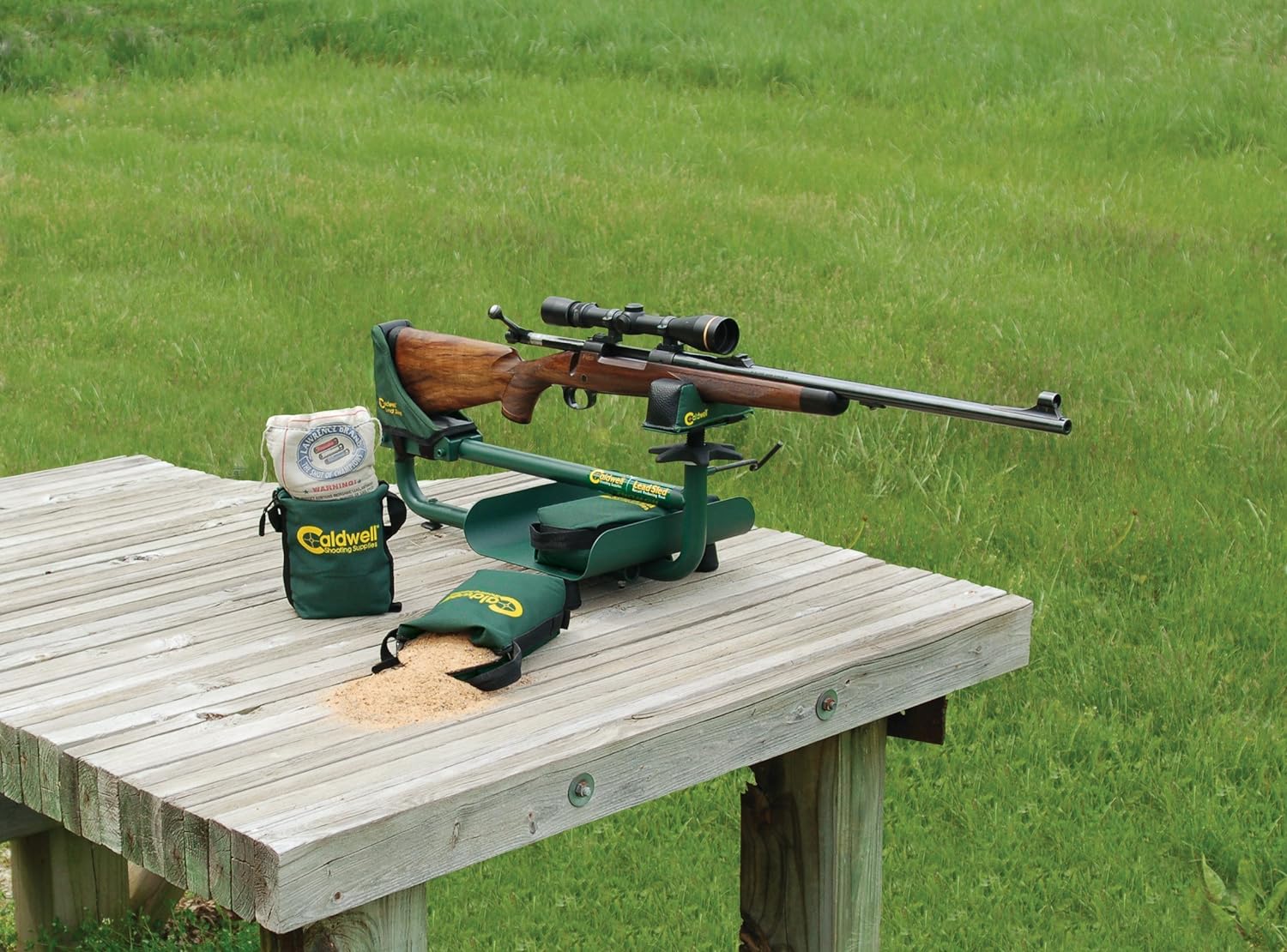 Caldwell Lead Sled Shooting Rest Weighted Bag Unfilled Nylon Black/Green - Image 2