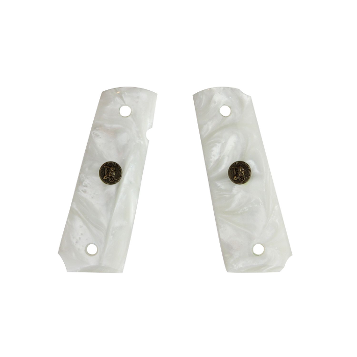 Pachmayr Custom Series Grips 1911 Commander, 1911 Government Brilliant Pearl White Smooth - Image 3