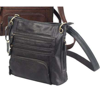 Bulldog Cases Cross Body Purse with Holster Ambidextrous Most Small Pistols & Revolvers Leather Black Large