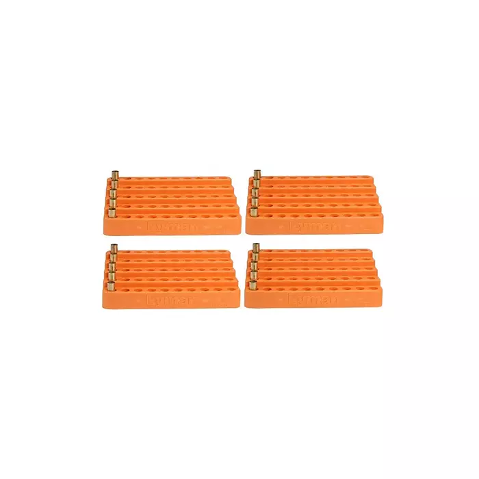 Lyman Handgun Bleacher Block Reloading Tray (0.445 Diameter) 50 Rounds Pack of 4 Orange Plastic