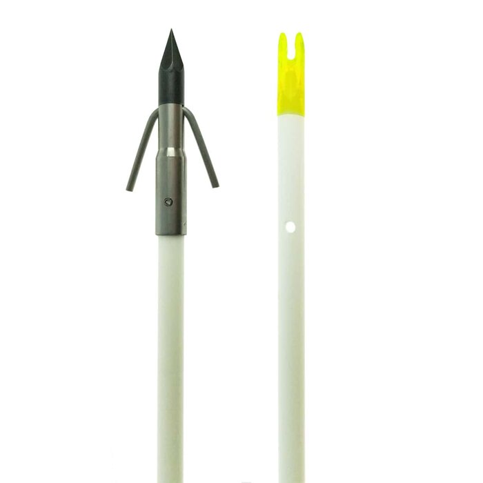 Muzzy Classic Fiberglass Bowfishing Arrow with Carp Point White 32"