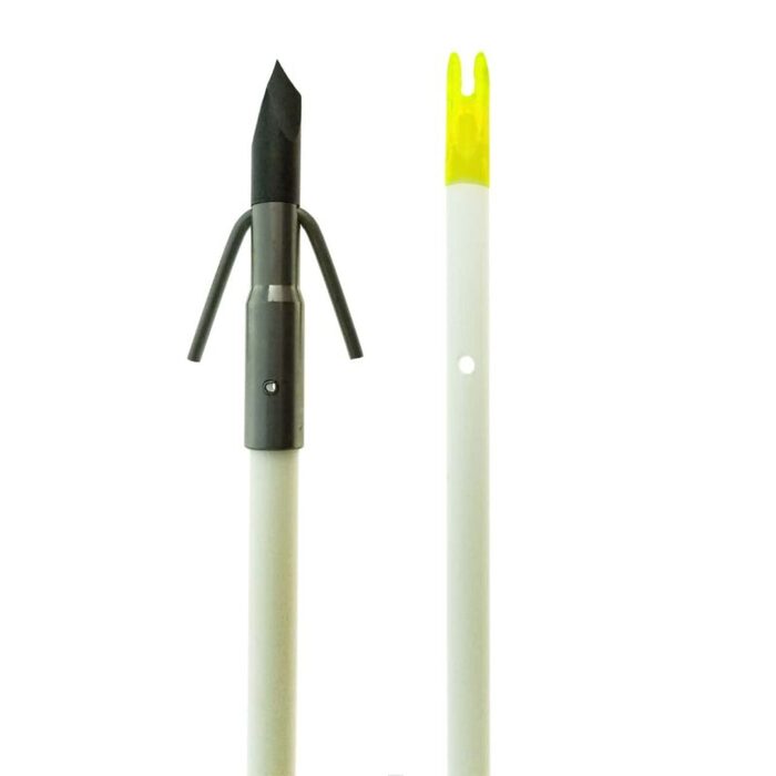 Muzzy Classic Fiberglass Bowfishing Arrow with Carp Point & Slide White 32" - Image 2