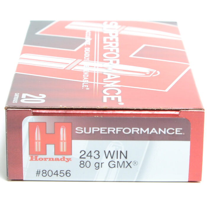 Hornady Ammunition 243 Winchester 80 Grain GMX Polymer Tip 20 Count