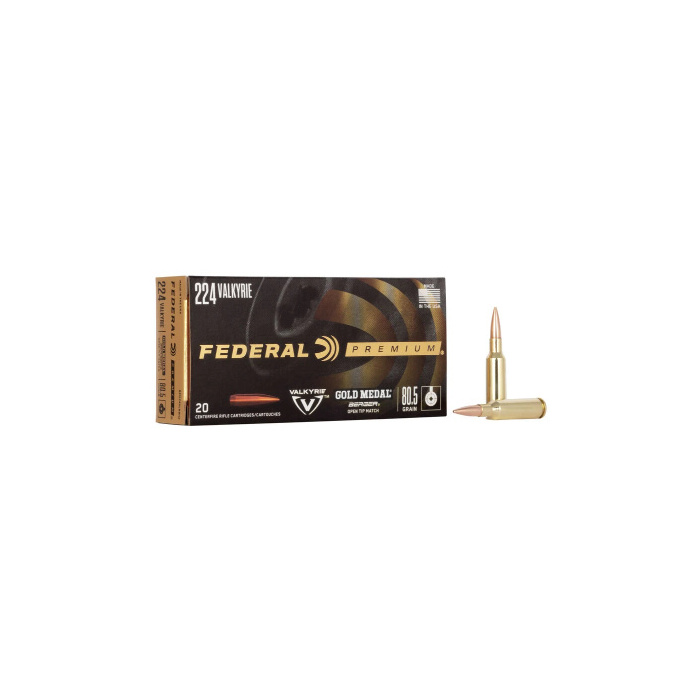Federal Ammunition 224 Valkyrie 80.5 Grain Boat Tail Hollow Point 20 Count