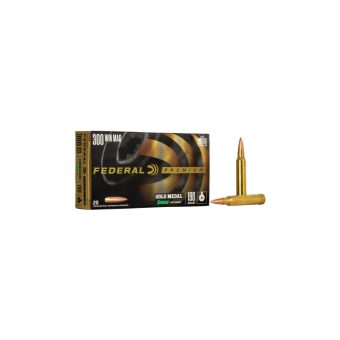 Federal Ammunition 300 Winchester Magnum 190 Grain MatchKing Boat Tail Hollow Point 20 Count