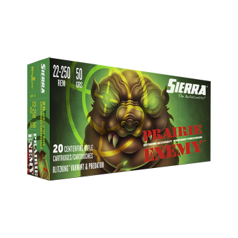 Sierra Ammunition 22-250 Remington 50 Grain Blitzking Polymer Tip 20 Count