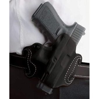 DeSantis Mini Slide Holster Right Hand Colt 1911 Government Model 45 ACP, Colt Officer Premium Saddle Leather Black